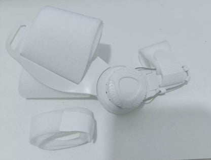 White protective bunion relief device with straps on a white background